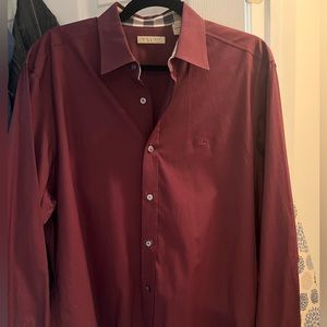 Men’s Authentic Burberry Burgundy Button Up